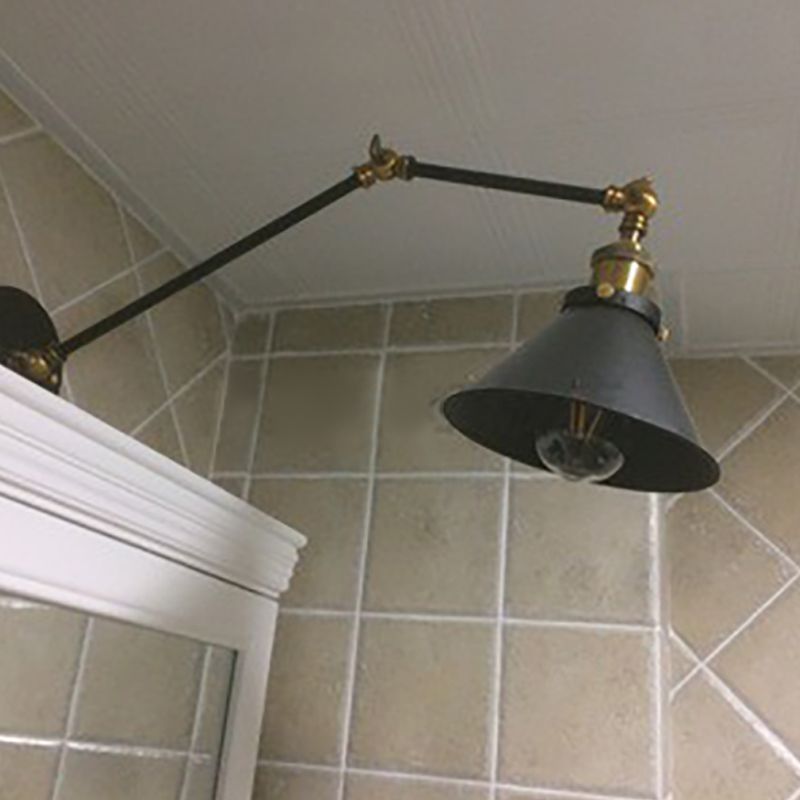 Industrial Swing Arms Wall Mounted Light Metal 1 Light Wall Mounted Lamp