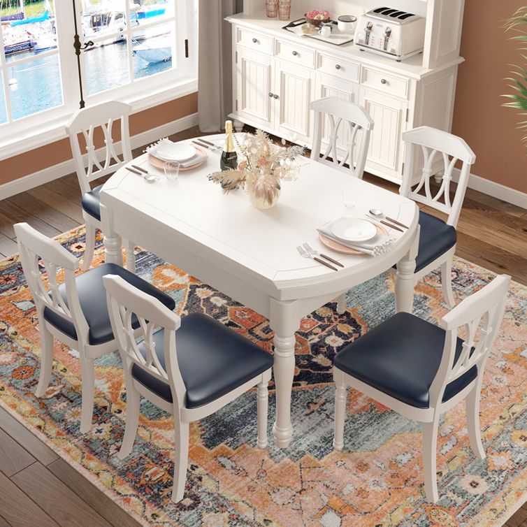 Round Solid Wood Dining Table Sets 1/7 Piece Dining Room Table Set