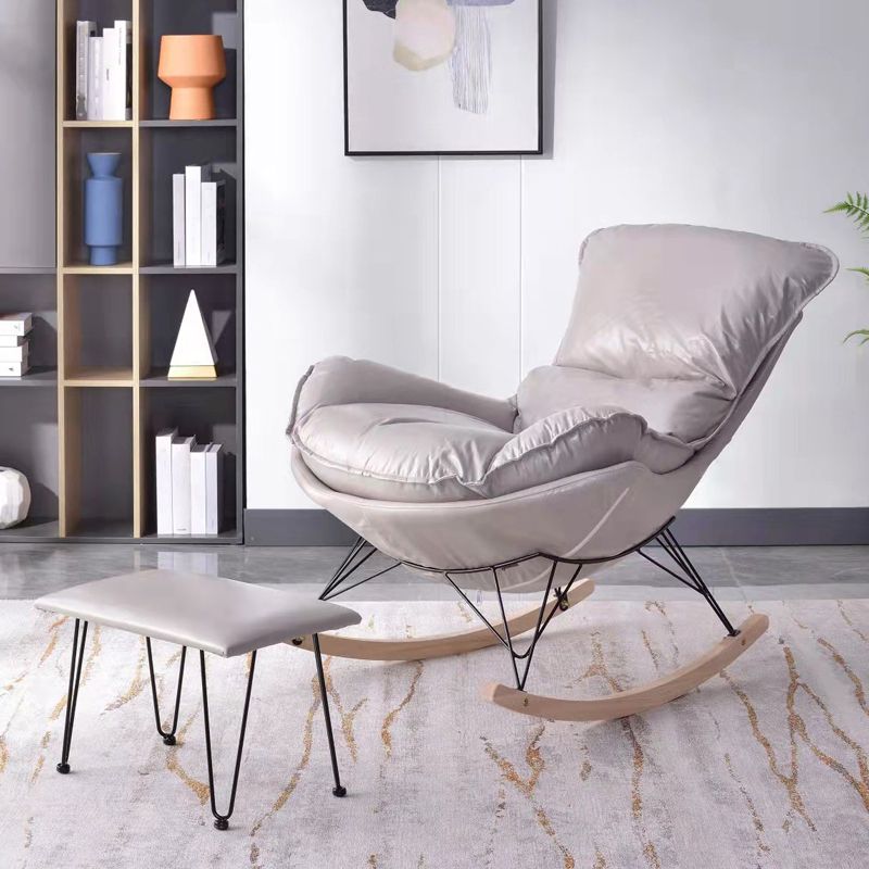 Modern Rocking Chair Upholstered Button-Tufted Glider for Living Room