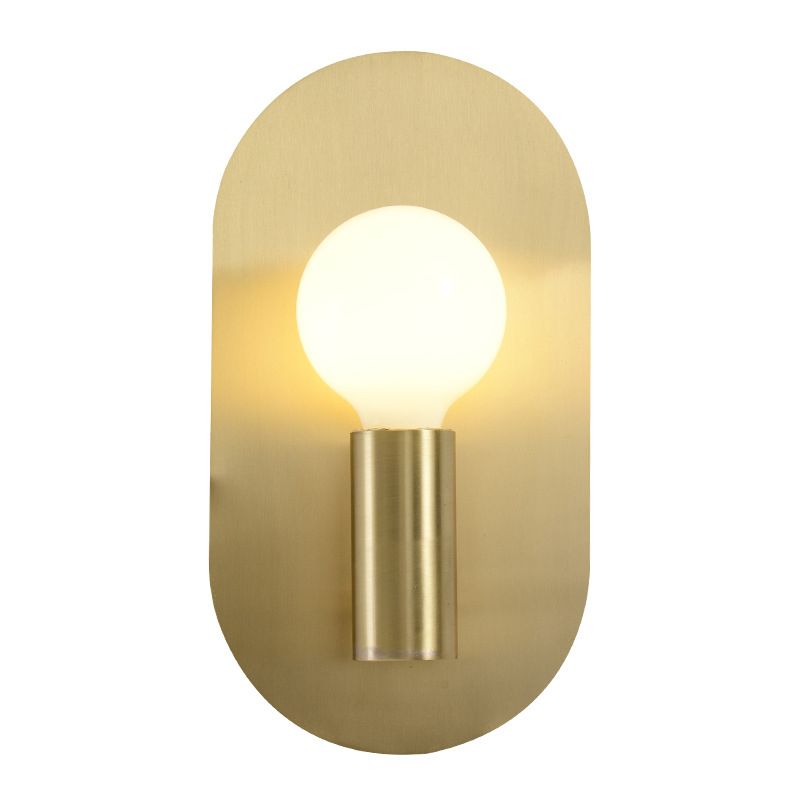 Single Contemporary Golden Finish Metallic Unique Bathroom Vanity Light