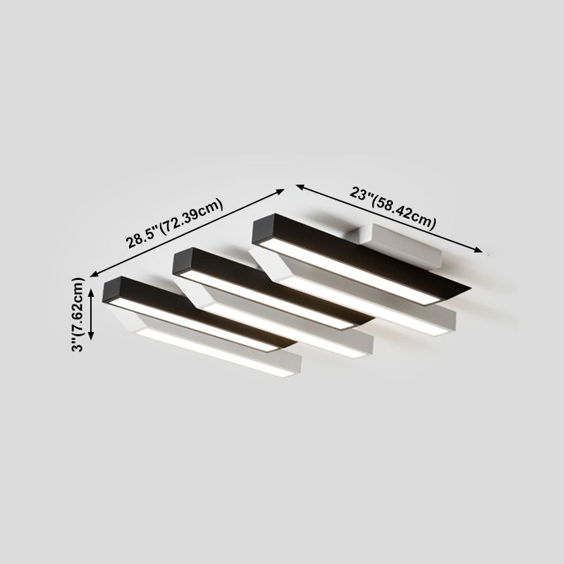 Luminaire de plafond encastré à plusieurs têtes, plafonnier LED contemporain