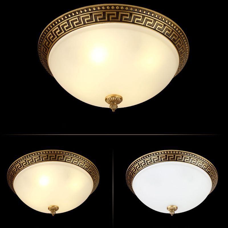 Retro inbouwlamp wit glazen kap plafondlamp voor woonkamer