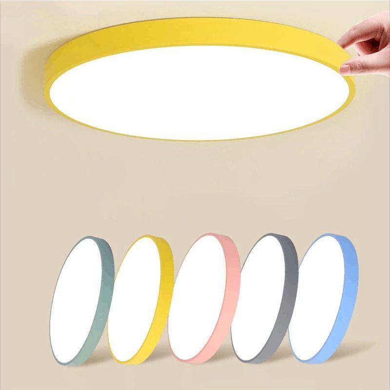 Lámpara de techo empotrada LED de metal redondo, estilo moderno, 1 luz, montaje empotrado