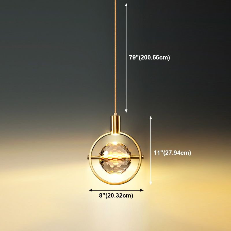 Modern Style Unique Shape Hanging Light Crystal 1 Light Hanging Lamp for Bedroom