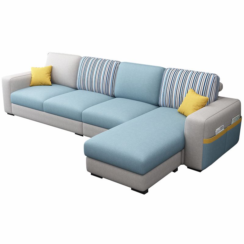 110.24"D x 59.1"W x 37.4"H Pillow Top Arm Sectionals, Modern High Back Sofa with Storage