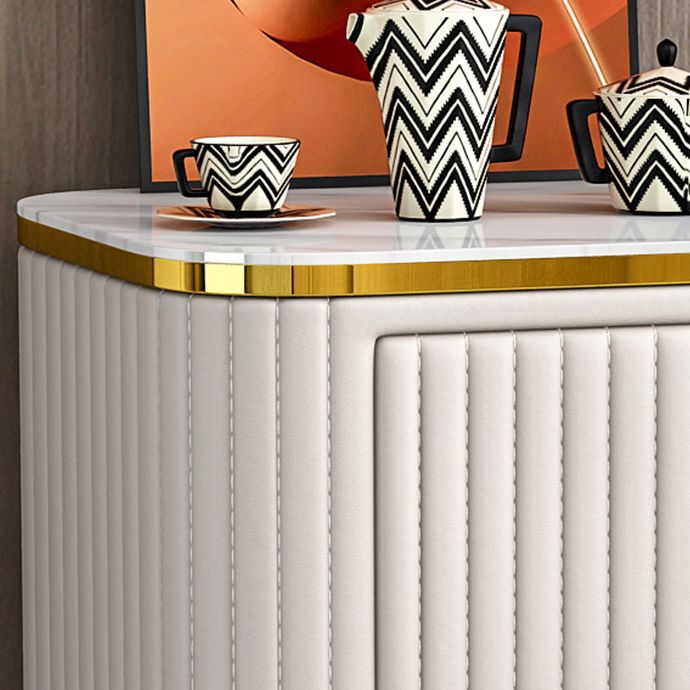 Contemporary Glam Storage Chest Stone Vertical Storage Chest Dresser for Bedroom