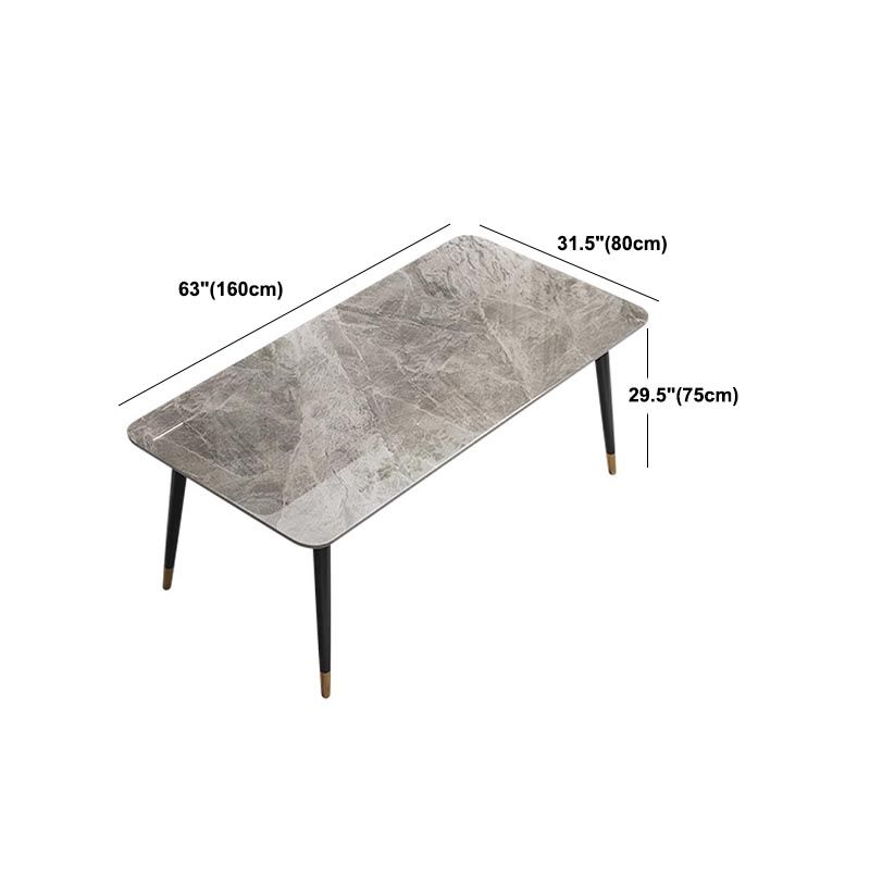 Modern Rectangle 1/2/5/7 Pieces Dining Set Stone Top Legs Indoor Dinette Set