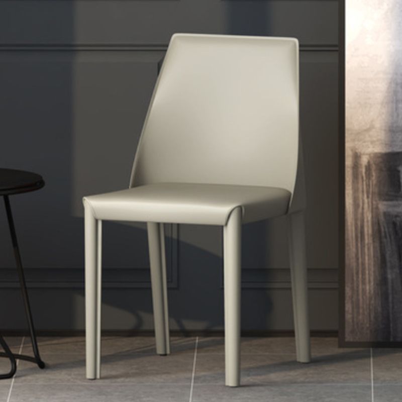 Upholstered Side Chair Modern Faux Leather Armless Dining Chairs
