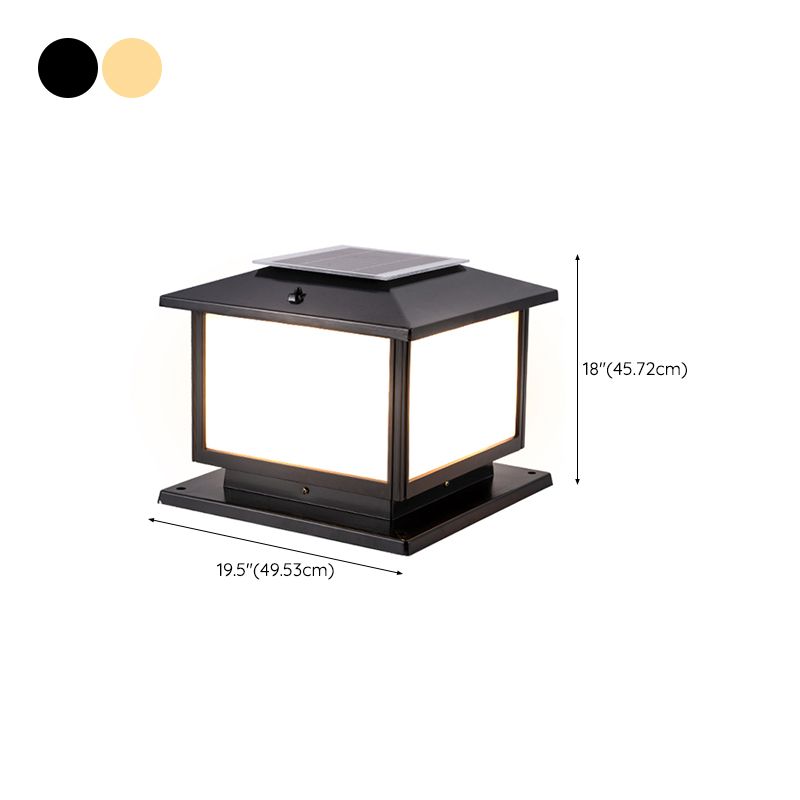 Contemporary LED Solar Lighting Fixture with Acrylic Shade for Garden