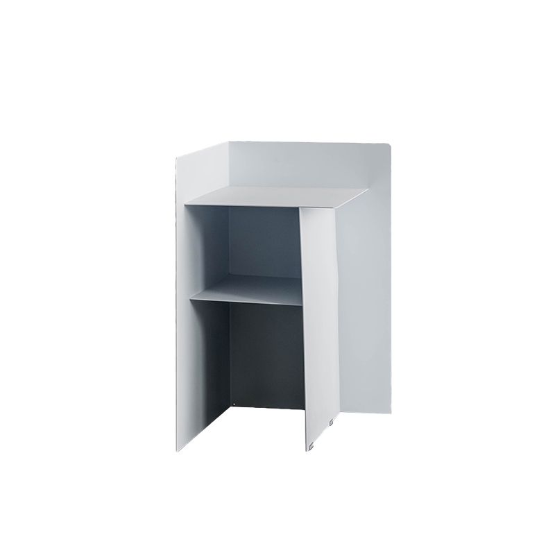 Metal Abstract End Table Mid-Century Side Table with Metal Shelf