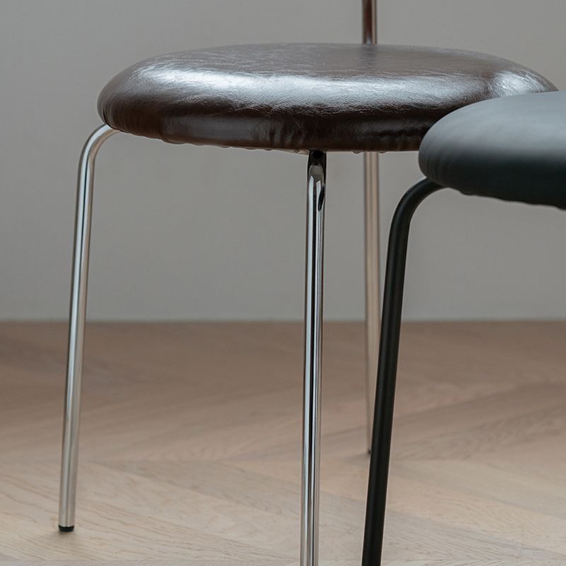 Modern Style PU Leather Chair Cane Back Armless Dining Chair