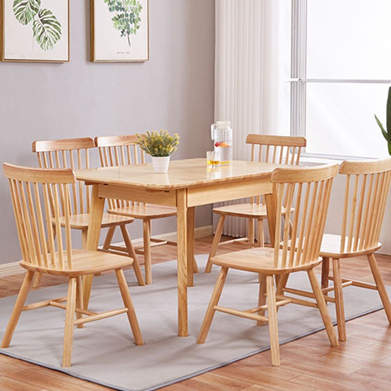 Modern Dining Table Extendable Solid Wood Dining Table for Dining Room