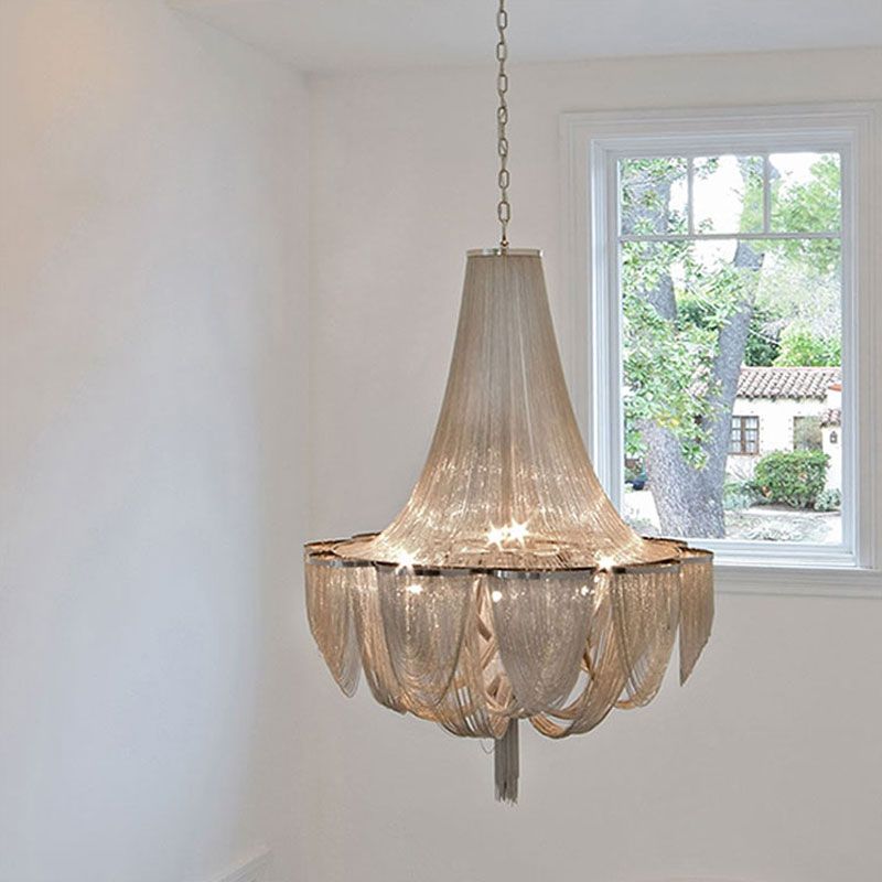 Ketting moderne stijl kroonluchter hanglamp metalen 8-lichts hanglampvoeturen