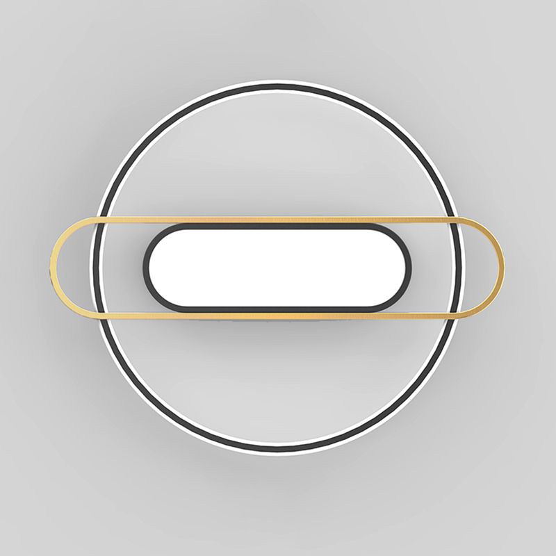 Nueva lámpara de montaje de LED de hierro forjado moderno Lámpara de montaje de techo negro para dormitorio