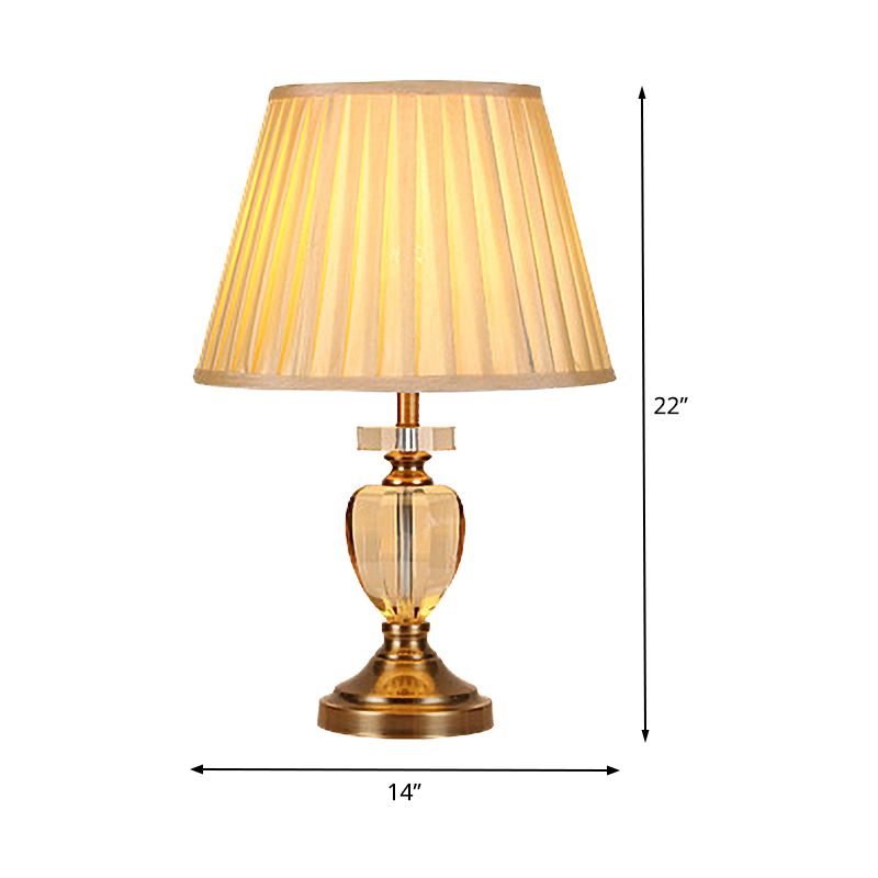 Éclairage de travail en forme d'urne, petite lampe de bureau en cristal taillé à la main, 1 ampoule, modernisme, doré