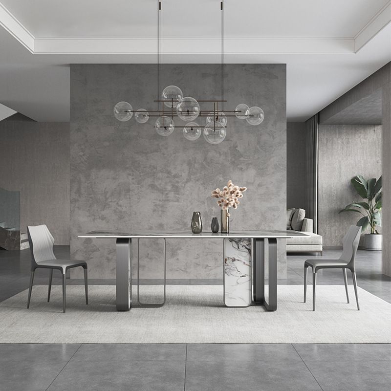 Designer Style Sintered Stone Top Dining Set Rectangle 1/3/4/5/6 Pieces Dining Table Set
