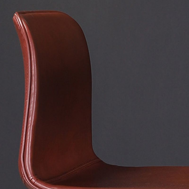 Scandinavian Adjustable Height Stool Leather Counter Stool with Footrest