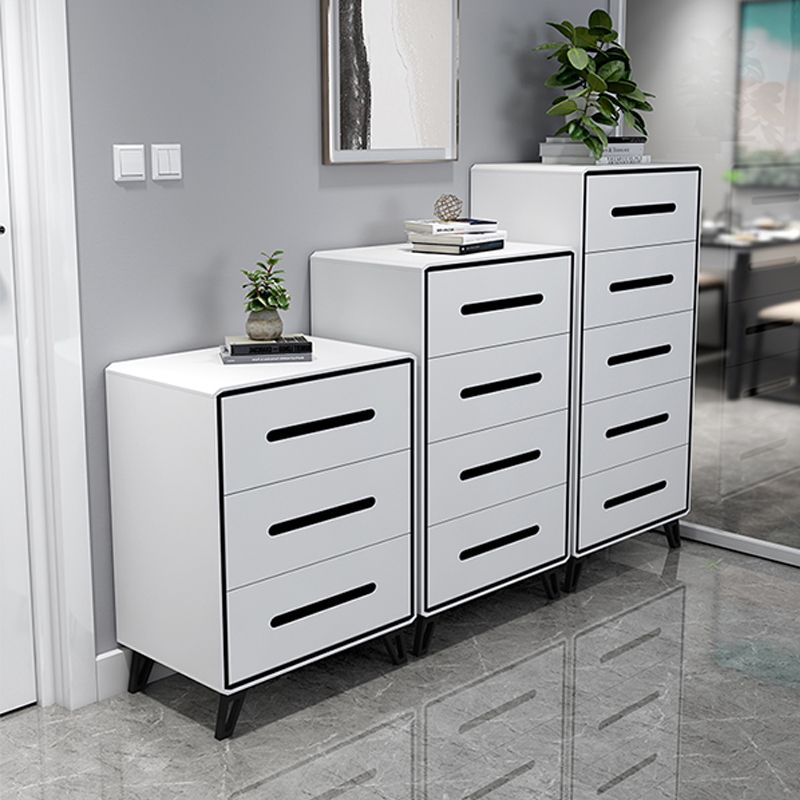 16" W Modern Storage Chest Dresser White Vertical Storage Chest with 3/4/5 Drawers