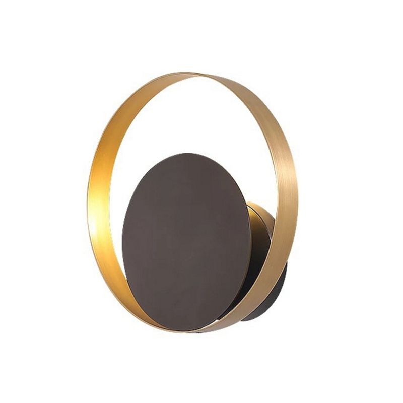 Black Ring Shaped Wall Mount Light Post-Modern Metallic LED Wall Mounted Lamp for Living Room