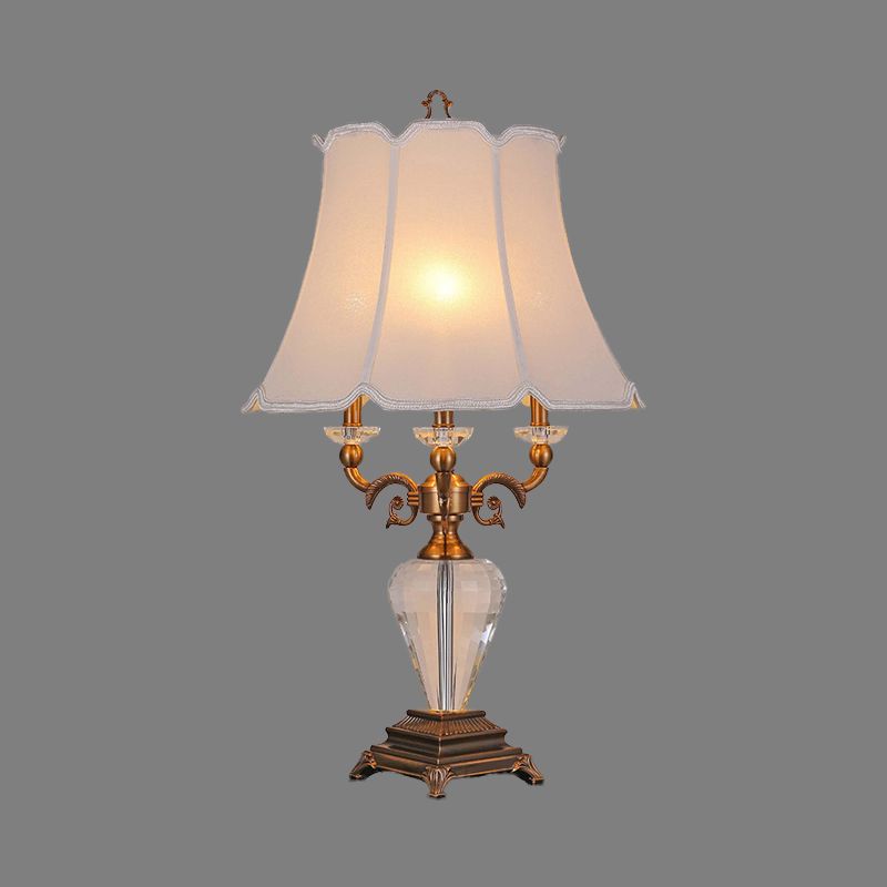 1 lampe de vie de salon de tête Lumière de lecture blanche moderne avec une nuance de tissu fustile