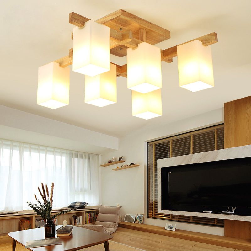 Lampada da soffitto in legno Lampada da soffitto in stile moderno beige