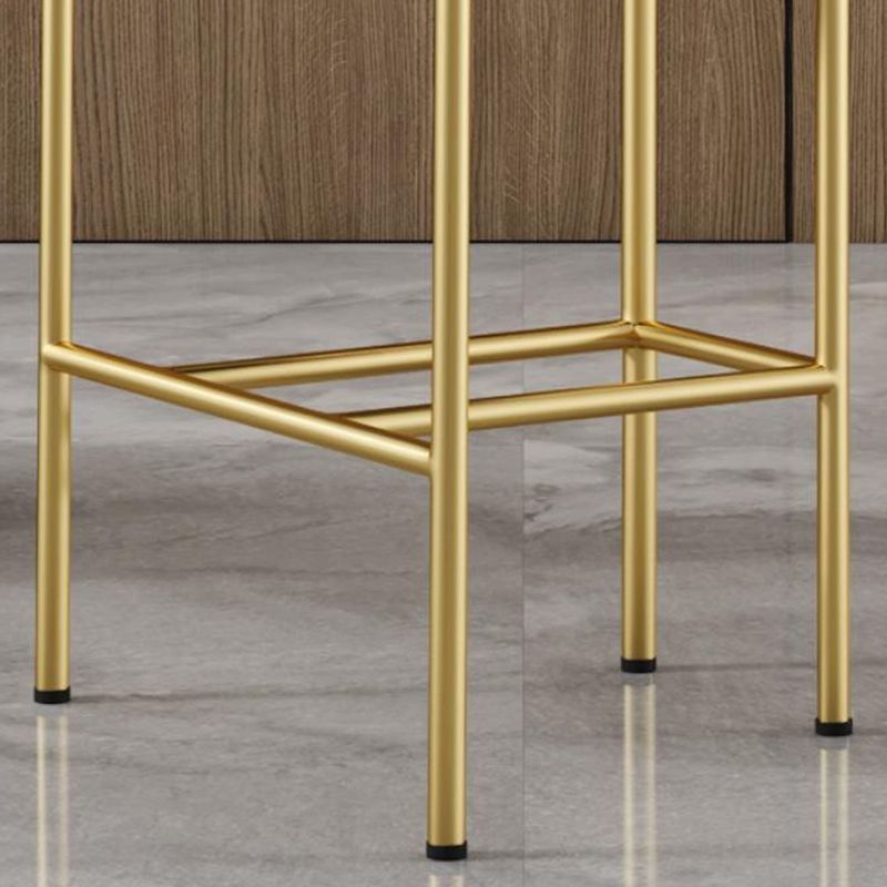 Industrial Upholstered Counter Stool Arm Low Back Bar Chair with Metal Legs