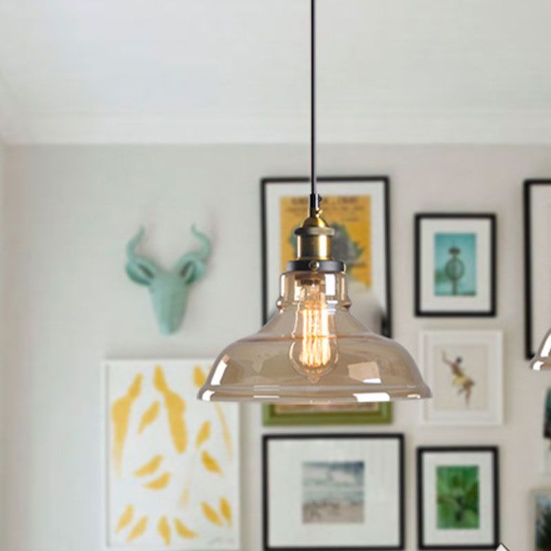 1 Light Pendant Lamp with Lucency Glass Modern Suspension Lighting Fixture