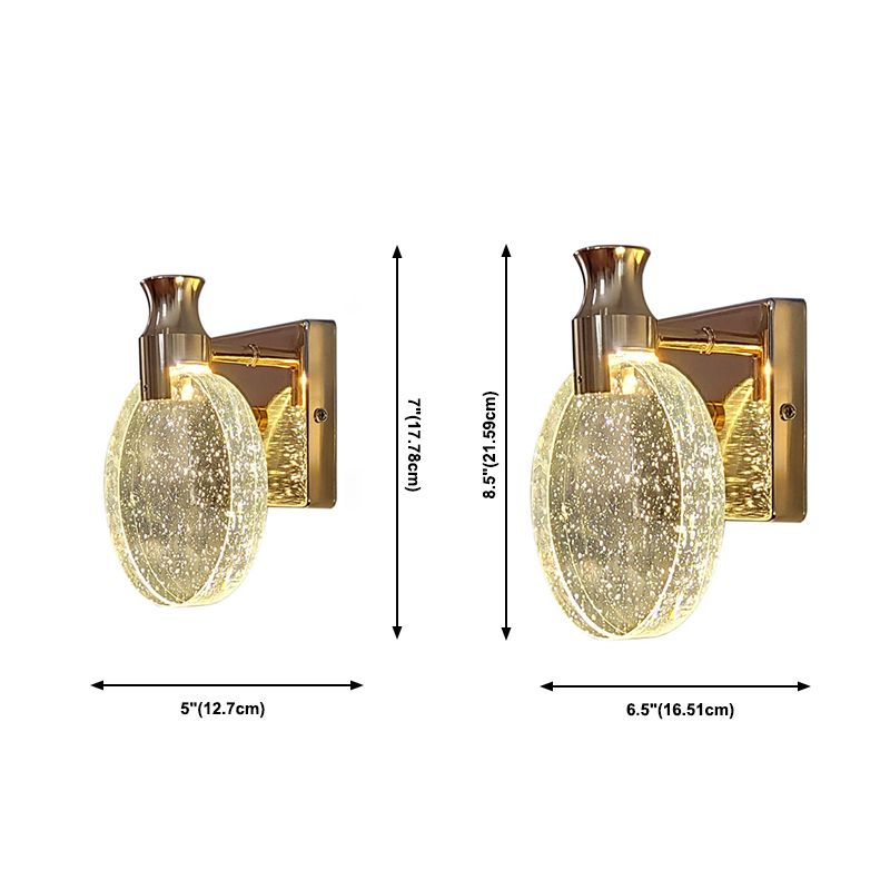 Round Crystal Wall Light Sconces Postmodern Wall Mounted Lighting for Bedroom