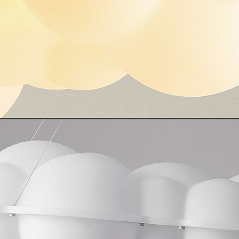 Contemporary Hanging Light Cloud Island Light Fixture in White for Dining Room