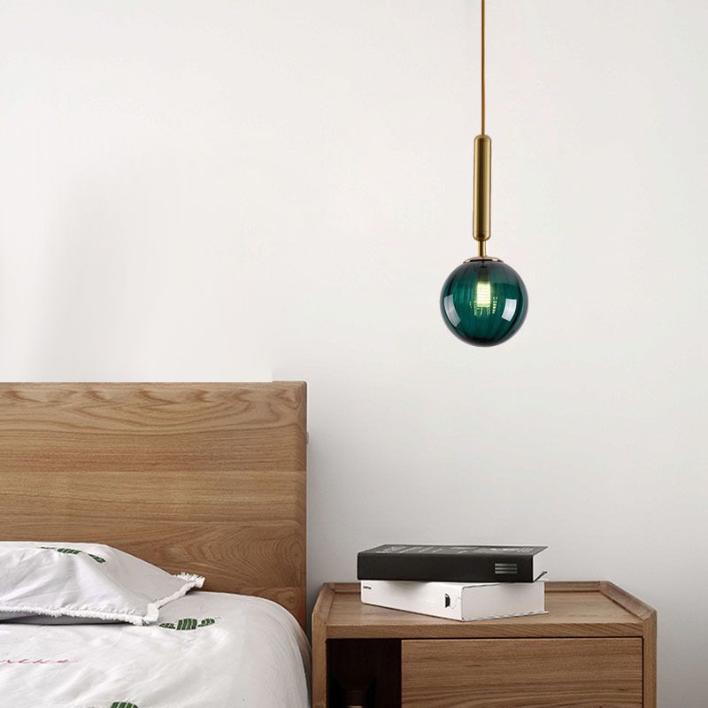 Modern Style Globe Glass Pendant Light Fixtures Living Room Hanging Light