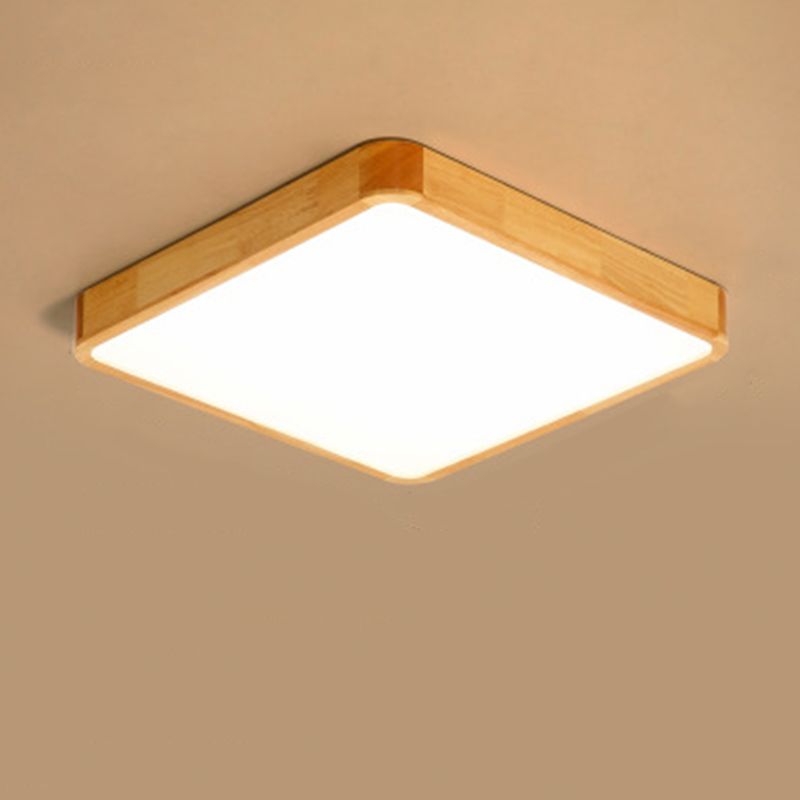 1 Light Wood Flush Mount Ceiling Light Fixtures Minimalist Bedroom Flush Mount Fixture