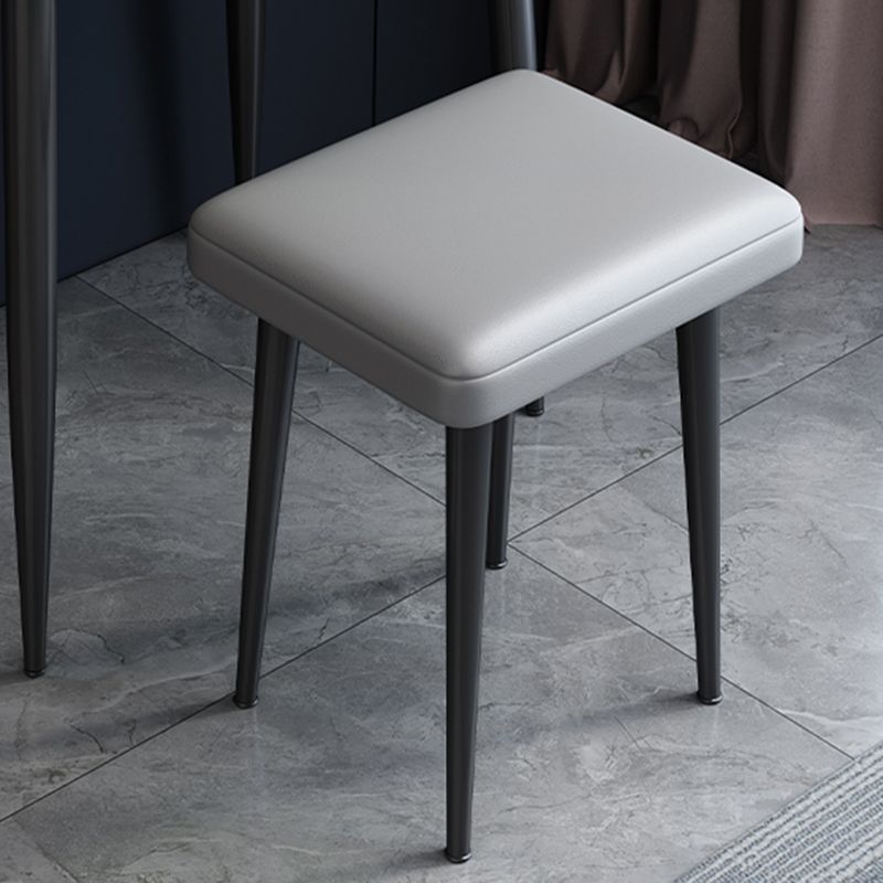 Modern 3 Drawers Vanity Desk 23.62" W Stone Top Dressing Table Stool Set
