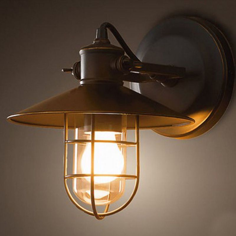 Angle Shade Wandleuchte amerikanische Retro -Industriestil Metal 1 Leichte Leuchten