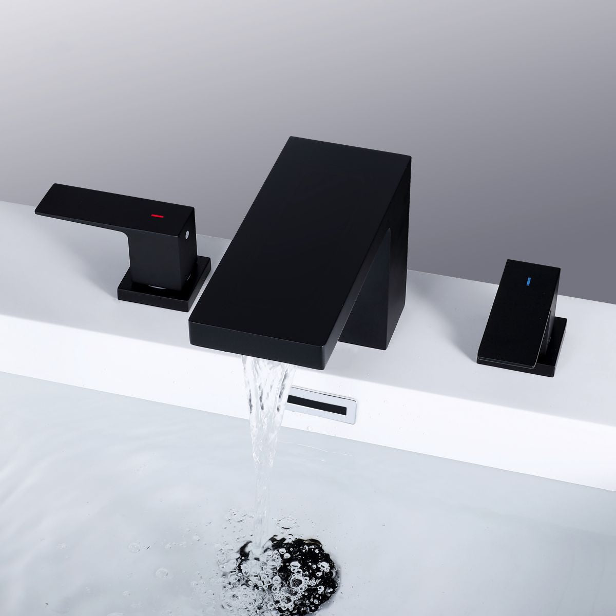 Modern Bathroom Faucet Rod Two-handle Waterfall Bathtub Faucet