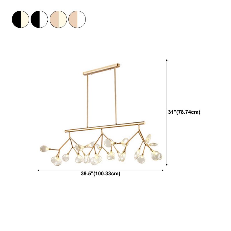 Modern Simple 27-Lights Hanging Lamp Iron Island Light Fixture for Dining Table