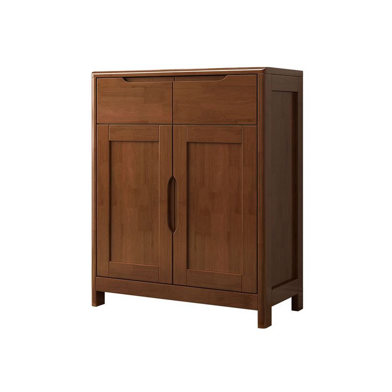 Mid-Century Cabinet with 2 Doors and 2 Drawers in Rubberwood