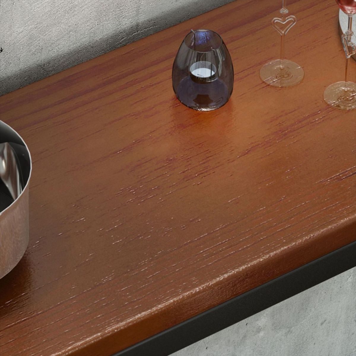 Industrial Style Bistro Bar Table Rectangle Solid Wood Bar Table for Dining Room