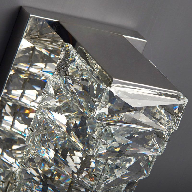 Modern Luxury LED Wall Sconce Crystal Rectangular Wall Lamp for Bedroom
