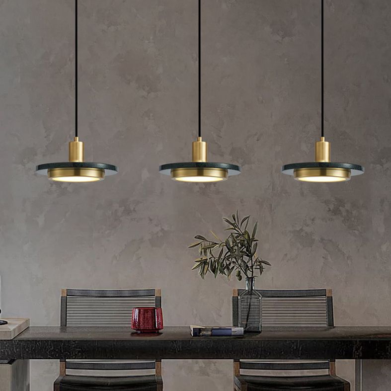 Disc Pendant Ceiling Light Contemporary Stone Hanging Ceiling Light for Dinning Room