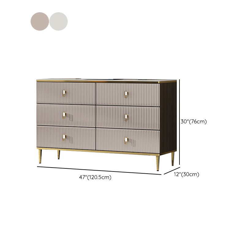 Classic Glam Dresser Wooden Storage Chest Dresser with 6 Drawers
