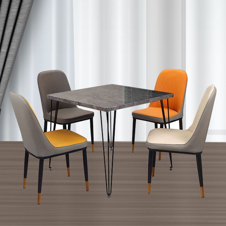 Mesa de comedor cuadrada de estilo industrial 4 Pegas Mesa de comedor para comedor para comedor