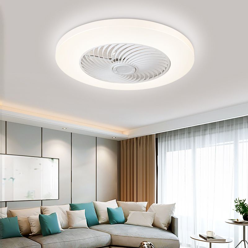 Modern Style Round Ceiling Fans Metal One Light Ceiling Light Fixture