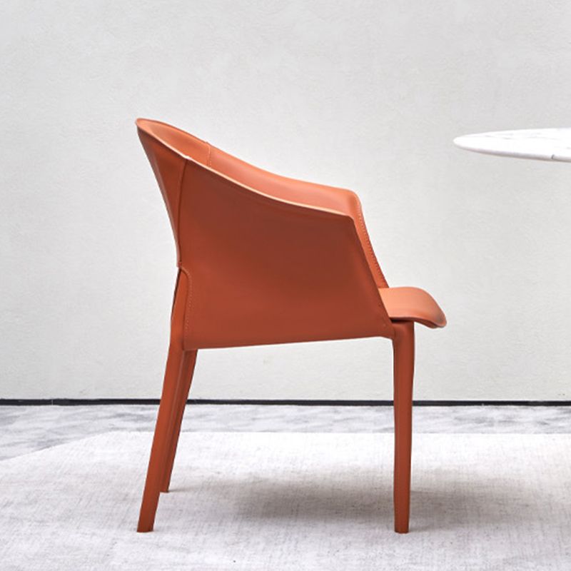 Contemporary Upholstered Arm Chair Solid Back Dining Chair for Dining Room