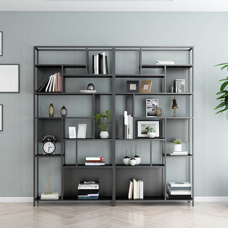 Metal Etagere Vertical Shelf Bookcase Bedroom Open Book Shelf with Shelves