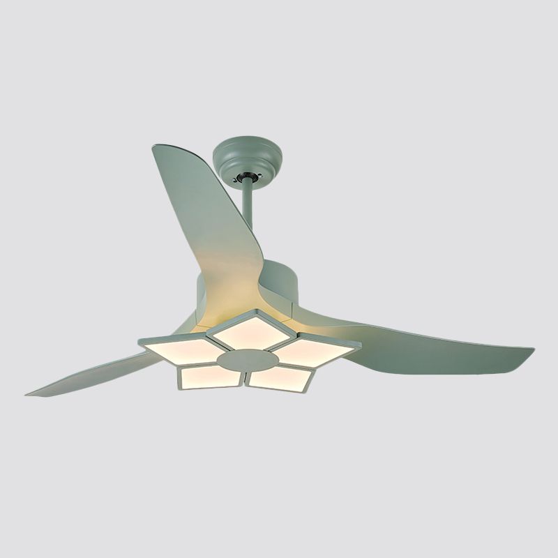 50 "breite acrylgeometrische halbflütige leichte modernistische LED -Lüfterlampe, 5 Klingen