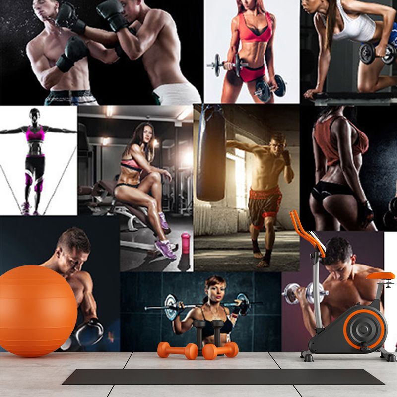 Light Color Modern Mural Wallpaper Gaint Sportsman Wall Covering for Dining Room