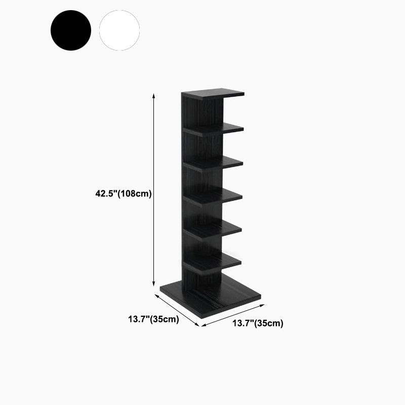Vertical with Shelves Shelf Bookcase Stackable Engineered Wood Bookcase 13.8" Wide