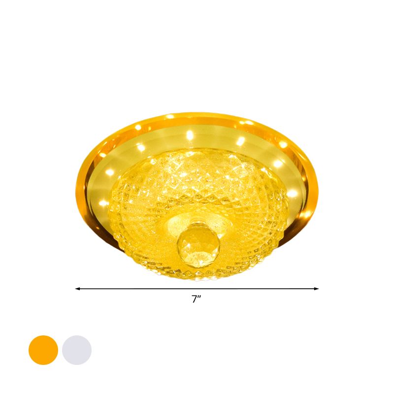Tan / Silver Bowl encastré luminaire moderne prisme cristal LED couloir rond Design plafonnier