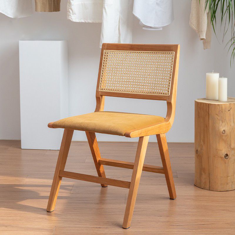 Silla de comedor de madera de estilo contemporáneo, respaldo abierto, silla lateral para cocina