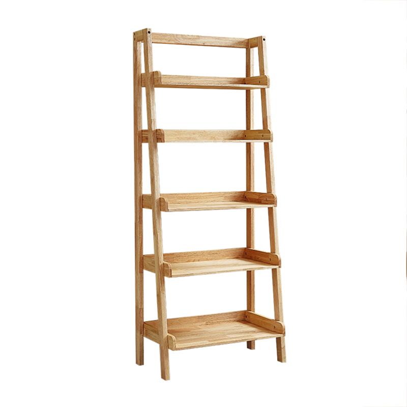 Contemporary Vertical Bookcase Wooden Open Back Bookshelf for Home